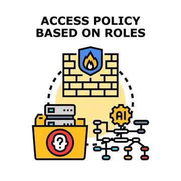 Access policy defining roles and permissions Stock Illustration