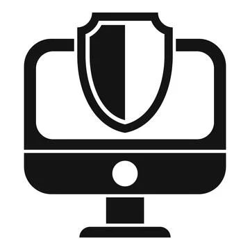 Access process pc icon simple vector. Monitor data Illustrazione stock