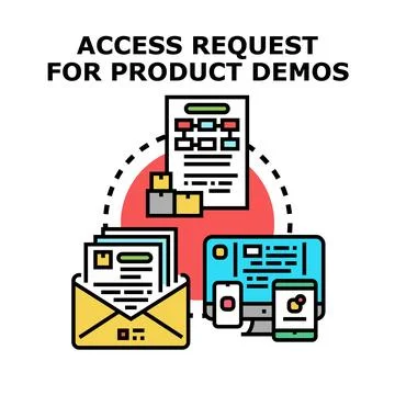 Access request for product demos concept Stock Illustration