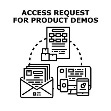 Access request for product demos concept Stock Illustration
