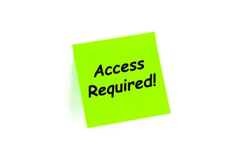 Access Required! on a post-it note Stock Photos