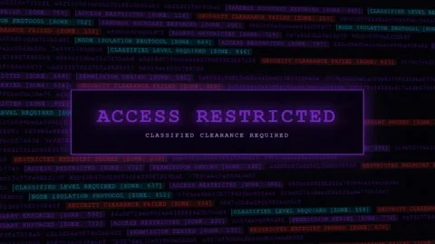 Access Restricted: Classified Clearance Required - Secure System Warning Stock Footage 342554898