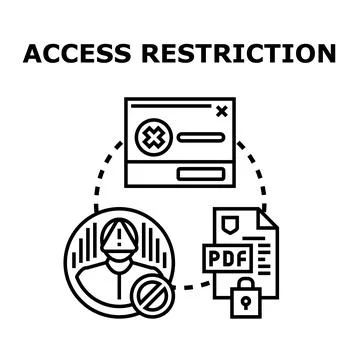 Access restriction concept with user and secured document Stockillustratie