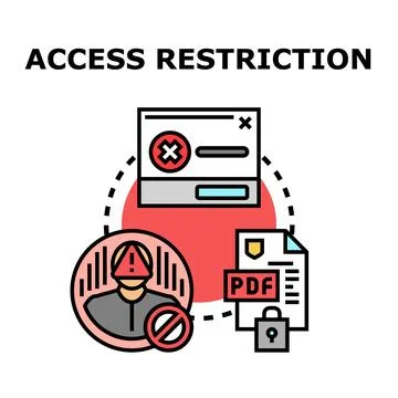Access restriction concept with user and secured document Illustrazione stock