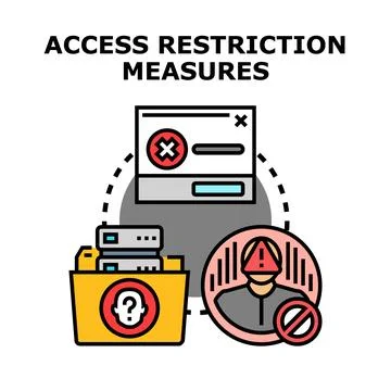 Access restriction concepts blocking unauthorized data resources Stock Illustration