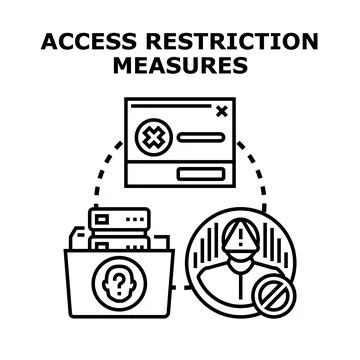 Access restriction concepts blocking unauthorized data resources Stock Illustration