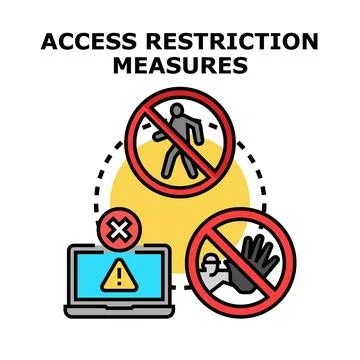 Access restriction measures for digital and physical entry Stock Illustration