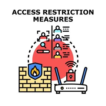 Access restriction measures for digital security and data privacy Stock Illustration
