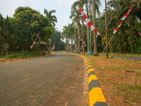 The access road to the housing complex Stock Photos