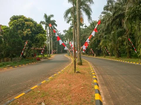 The access road to the housing complex Stock Photos