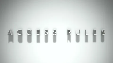 Access rules 3D title animation white text on a white background Stock Footage 299823606