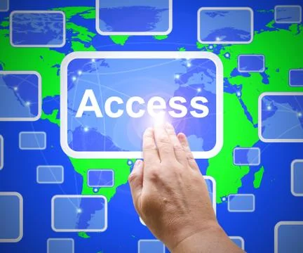 Access security icon means control of admission to a website or Illustrazione stock