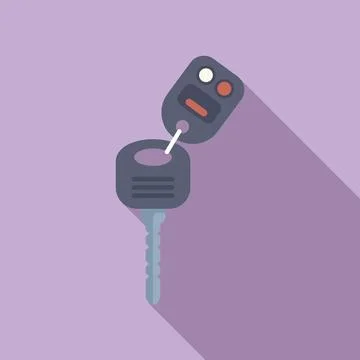 Access smart key icon flat vector. Alarm start 스톡 일러스트