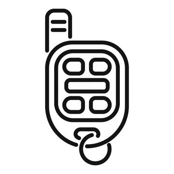 Access smart key icon outline vector. Alarm start Stock Illustration