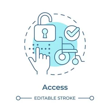 Access soft blue concept icon Stock Illustration