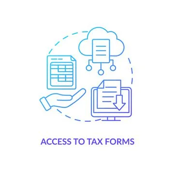 Access to tax forms blue gradient concept icon Illustrazione stock