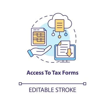 Access to tax forms concept icon Illustrazione stock