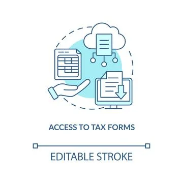 Access to tax forms turquoise concept icon Illustrazione stock