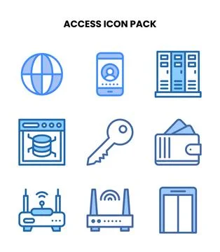 Access Two Colour Collection Icons Pack Stockillustratie