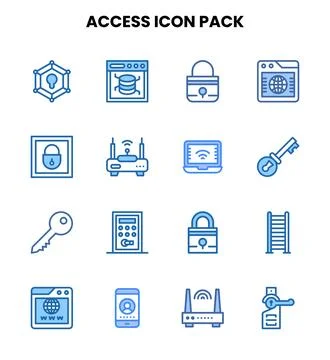 Access Two Colour Design Icons Pack Illustrazione stock