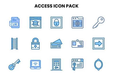 Access Two Colour Design Icons Pack Stock Illustration