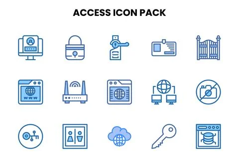 Access Two Colour Graphics Icons Pack 스톡 일러스트