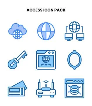 Access Two Colour Icons Pack Stock Illustration