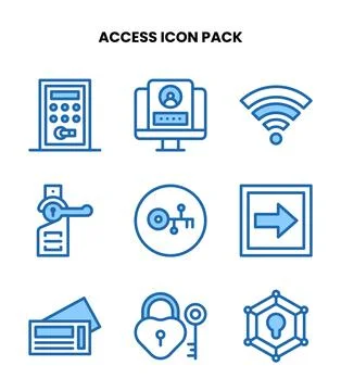 Access Two Colour Scalable Icons Pack Stock Illustration