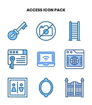 Access Two Colour Set Icons Pack Stock Illustration