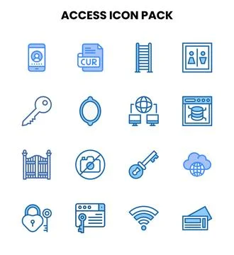 Access Two Colour UI Icons Pack Stock Illustration