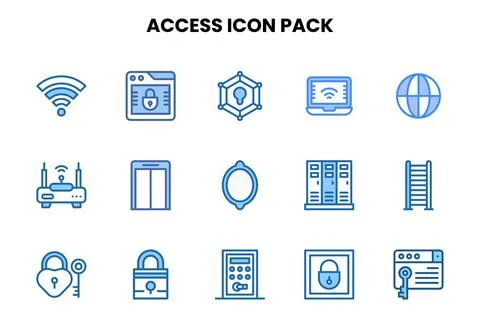 Access Two Colour Vector Icons Pack Stock Illustration