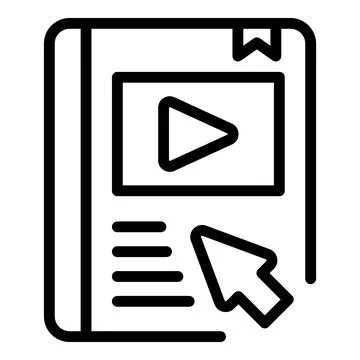 Access webinar icon outline vector. Video tutorial Illustrazione stock