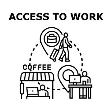Access to work methods and flexible employee solutions Stock Illustration