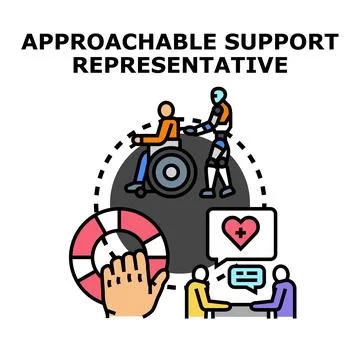 Accessibility and assistance for diverse customer support needs Stock Illustration