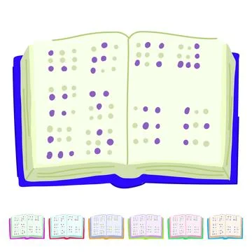 Accessibility braille textbook vector cartoon graphic Stock Illustration
