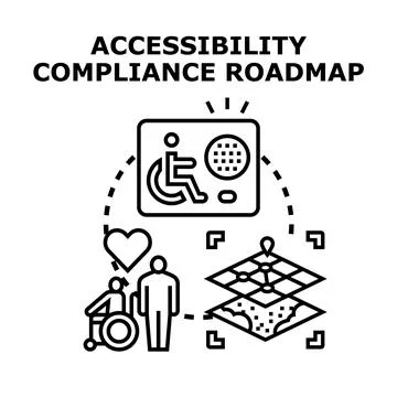 Accessibility compliance roadmap planning for inclusive environment Stock-Illustration