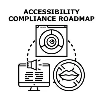 Accessibility compliance roadmap planning web development concept Stock Illustration