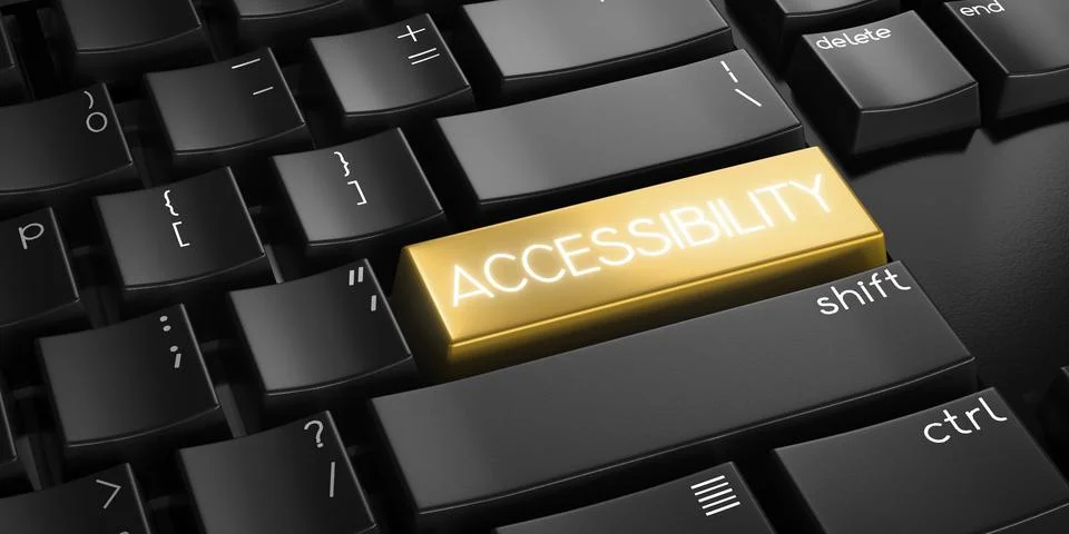 Accessibility - computer keyboard - 3D illustration Stock Illustration
