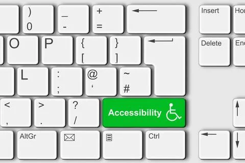 Accessibility concept PC computer keyboard 3d illustration Stock Illustration