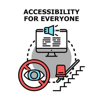 Accessibility for everyone providing digital and physical solutions Stock Illustration