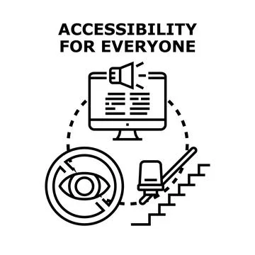 Accessibility for everyone providing digital and physical solutions Stock Illustration