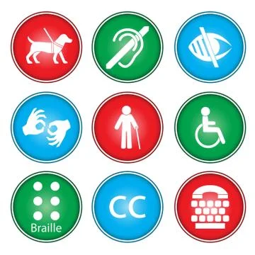 Accessibility icons Illustrazione stock