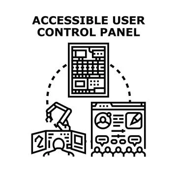 Accessibility management for user control panel concept 스톡 일러스트