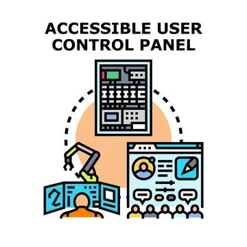 Accessibility management for user control panel concept Stock Illustration