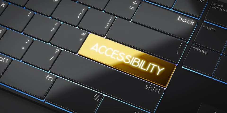Accessibility - modern computer keyboard - 3D illustration Stock Illustration