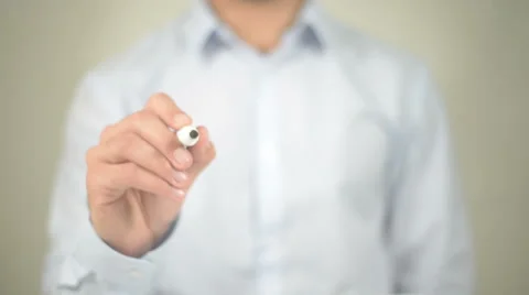 Accessibility Optimization, Man writing on transparent screen Stock Footage 62826062