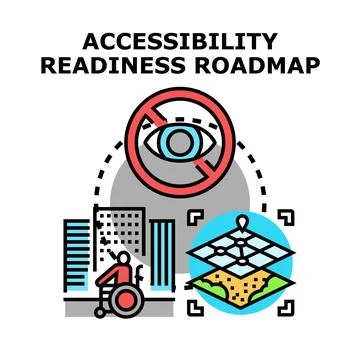 Accessibility readiness roadmap for inclusive environments Stock Illustration