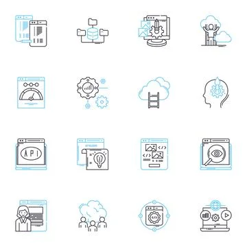Accessibility testing linear icons set. Usability, Compatibility, Navigation Stock Illustration