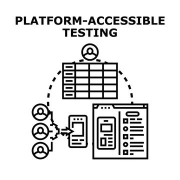 Accessibility testing process for digital platforms and applications Stock Illustration