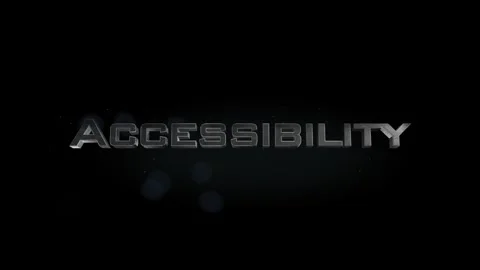 Accessibility title metal text on black alpha channel background Stock Footage 296254722
